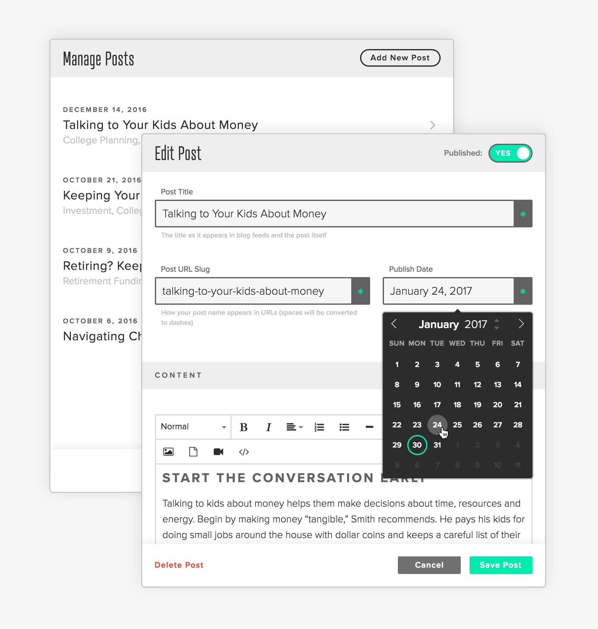 Blogging Options